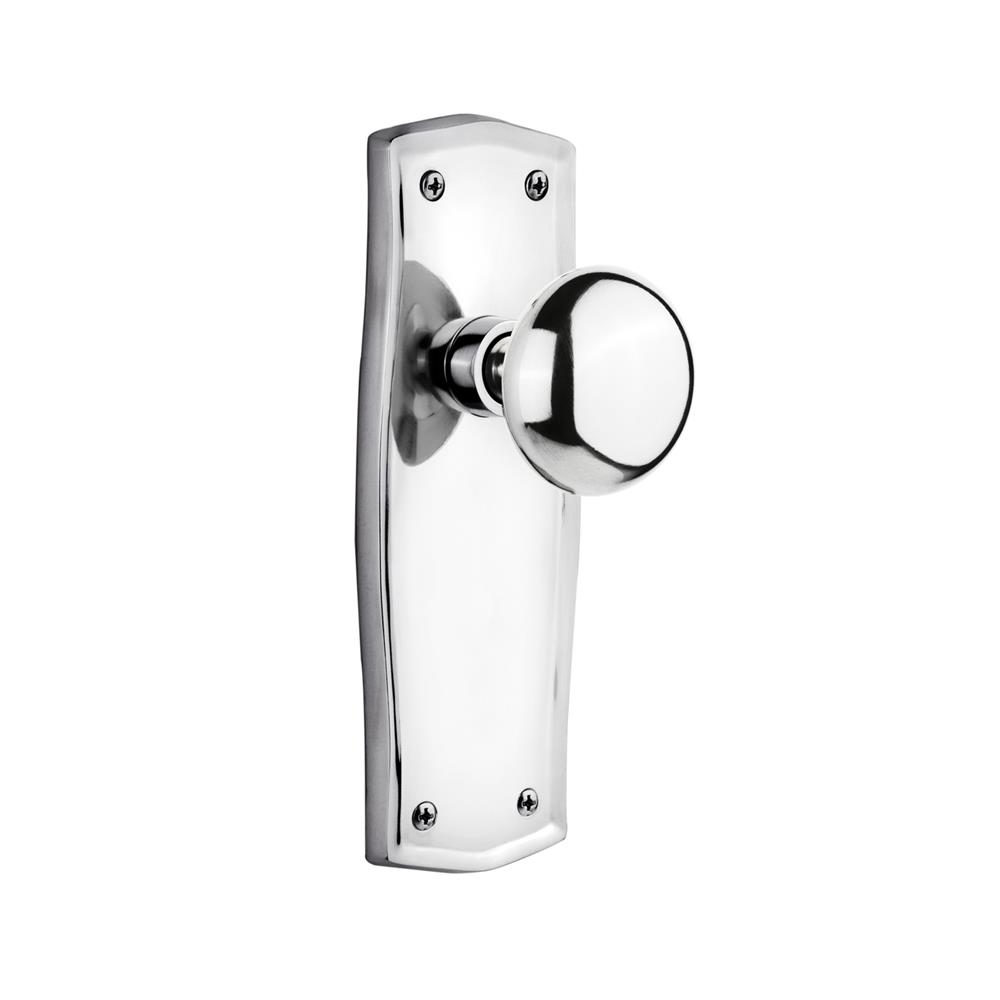 Nostalgic Warehouse PRANYK Complete Passage Set Without Keyhole Prairie Plate with New York Knob in Bright Chrome